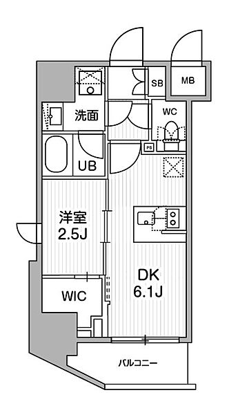 東京都江東区東陽１丁目(賃貸マンション1DK・5階・25.13㎡)の写真 その2
