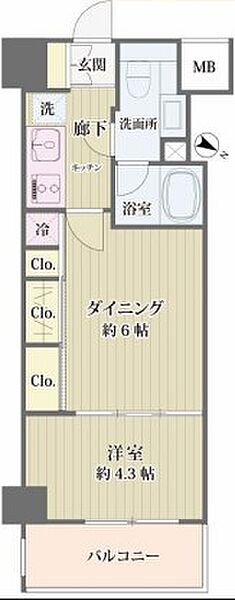 東京都新宿区払方町(賃貸マンション1DK・2階・30.15㎡)の写真 その2