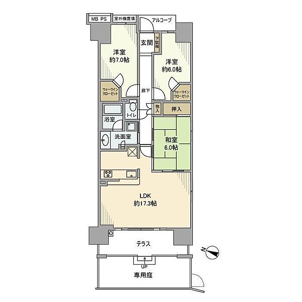 東京都江東区亀戸９丁目(賃貸マンション3LDK・1階・81.60㎡)の写真 その2