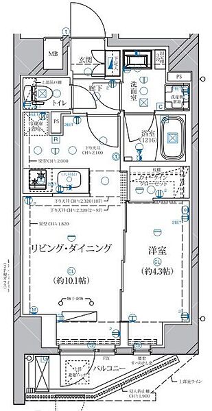 東京都北区赤羽１丁目(賃貸マンション1LDK・1階・36.80㎡)の写真 その2
