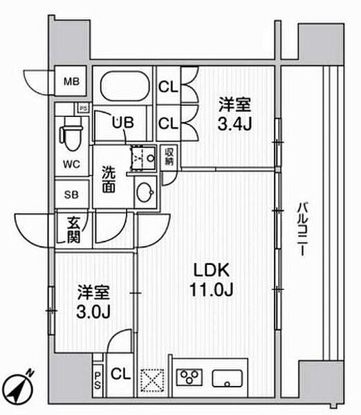 東京都豊島区巣鴨２丁目(賃貸マンション2LDK・10階・40.62㎡)の写真 その2