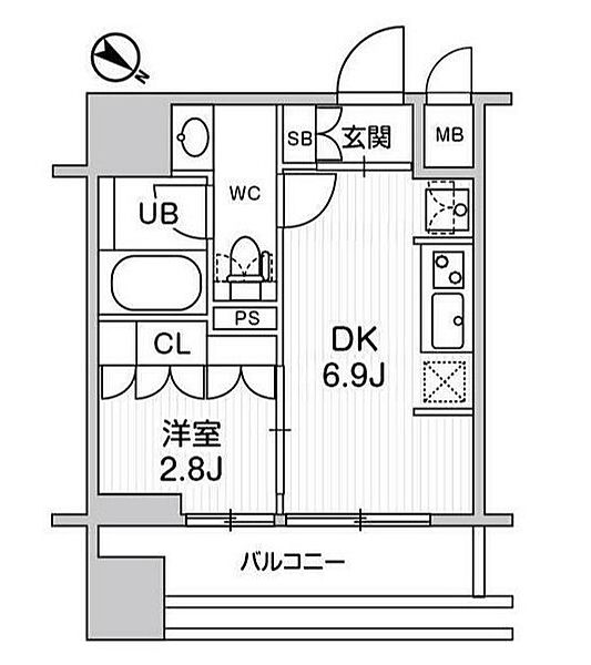 東京都豊島区巣鴨２丁目(賃貸マンション1DK・9階・25.29㎡)の写真 その2