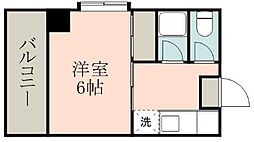 鹿児島市電2系統 桜島桟橋通駅 徒歩5分の賃貸マンション 3階1Kの間取り