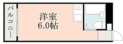 鹿児島市電2系統 市役所前駅 市役所あ前下車 徒歩6分の賃貸マンション 3階ワンルームの間取り