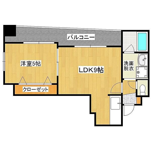 鹿児島県鹿児島市柳町(賃貸マンション1LDK・6階・34.25㎡)の写真 その2