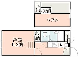 JR鹿児島本線 鹿児島中央駅 徒歩12分の賃貸アパート 1階1Kの間取り