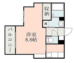 鹿児島市電1系統 二軒茶屋駅 徒歩3分の賃貸マンション 5階1Kの間取り