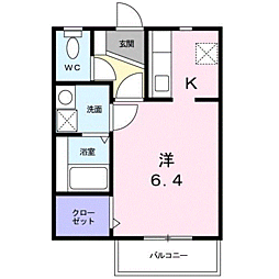 JR指宿枕崎線 坂之上駅 徒歩4分の賃貸アパート 2階1Kの間取り