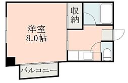 鹿児島市電1系統 荒田八幡駅 荒田八幡下車 徒歩2分の賃貸マンション 2階1Kの間取り