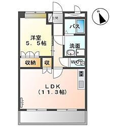 JR九州新幹線 川内駅 バス13分 天大橋下車 徒歩4分の賃貸アパート 1階1LDKの間取り