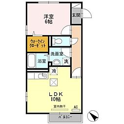 サンモールスクエア 1LDKの間取図画像