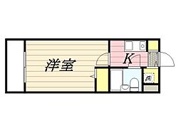 ラ・レジダンス・ド・シュペルブ 1Kの間取図画像