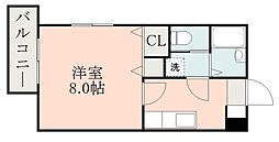 鹿児島市電2系統 高見馬場駅 中之平下車 徒歩9分の賃貸マンション 4階1Kの間取り