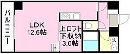 鹿児島市電1系統 脇田駅 徒歩13分の賃貸マンション 5階ワンルームの間取り