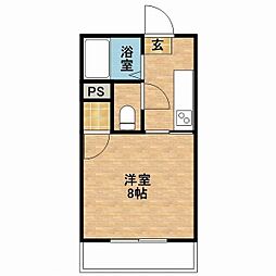 グレイス荒田壱番館 ワンルームの間取図画像