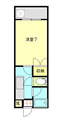 鹿児島市電2系統 郡元駅 徒歩7分の賃貸マンション 5階1Kの間取り