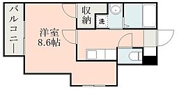 鹿児島市電1系統 二軒茶屋駅 徒歩3分の賃貸マンション 5階1Kの間取り
