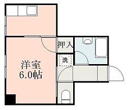 鹿児島市電1系統 新屋敷駅 徒歩9分の賃貸マンション 4階1Kの間取り