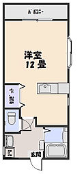 JR指宿枕崎線 宇宿駅 徒歩33分の賃貸アパート 1階ワンルームの間取り