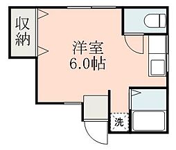 鹿児島市電2系統 加治屋町駅 徒歩12分の賃貸アパート 1階ワンルームの間取り