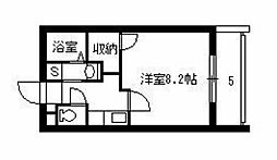 JR指宿枕崎線 宇宿駅 徒歩4分の賃貸マンション 3階1Kの間取り