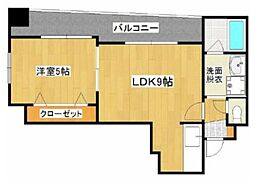 JR鹿児島本線 鹿児島駅 柳町下車 徒歩8分の賃貸マンション 9階1LDKの間取り