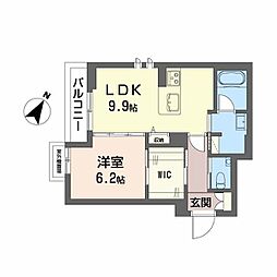 JR鹿児島本線 鹿児島駅 徒歩12分の賃貸マンション 3階1LDKの間取り