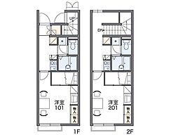 JR九州新幹線 川内駅 バス15分 前向下車 徒歩2分の賃貸アパート 2階1Kの間取り