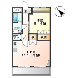JR九州新幹線 川内駅 バス15分 松本下車 徒歩1分の賃貸アパート 2階1LDKの間取り