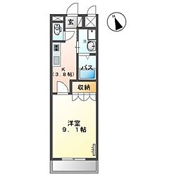 肥薩おれんじ鉄道 上川内駅 バス12分 資料館前下車 徒歩5分の賃貸アパート 2階1Kの間取り