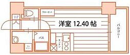 鹿児島市電2系統 高見橋駅 中央高校前下車 徒歩3分の賃貸マンション 4階ワンルームの間取り