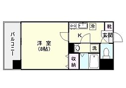 鹿児島市電2系統 鹿児島中央駅前駅 徒歩6分の賃貸マンション 7階1Kの間取り