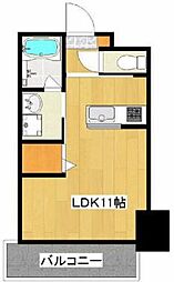 鹿児島市電2系統 加治屋町駅 千石馬場下車 徒歩4分の賃貸マンション 3階ワンルームの間取り