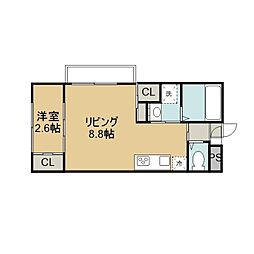 オルタンシアS 1LDKの間取図画像