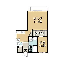 JR指宿枕崎線 谷山駅 徒歩8分の賃貸マンション 3階1LDKの間取り