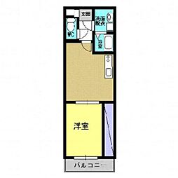 JR鹿児島本線 鹿児島中央駅 徒歩4分の賃貸マンション 1階1DKの間取り