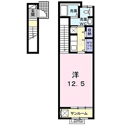 イーストアベニュー ワンルームの間取図画像