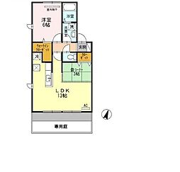 JR指宿枕崎線 宇宿駅 徒歩35分の賃貸アパート 1階1LDKの間取り