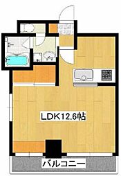 JR鹿児島本線 鹿児島駅 徒歩10分の賃貸マンション 2階ワンルームの間取り