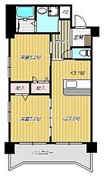 JR日豊本線 鹿児島駅 徒歩13分の賃貸マンション 2階2DKの間取り