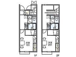 JR九州新幹線 川内駅 バス8分 すこやかふれあいプラザ前下車 徒歩2分の賃貸アパート 1階1Kの間取り