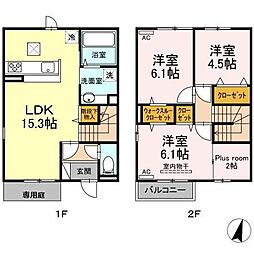鹿児島市電2系統 朝日通駅 新町下車 徒歩10分の賃貸アパート 1階3LDKの間取り