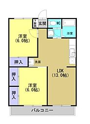 クオリティー清風 2LDKの間取図画像