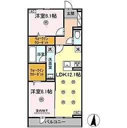 M&S RESIDENCE LIEN 2LDKの間取図画像