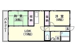 レジデンス東谷山 2LDKの間取図画像