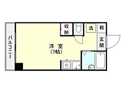 アップルコート紫原4 ワンルームの間取図画像