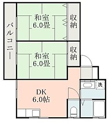 メゾン・ド・リブレッテ 2DKの間取図画像