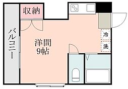 YMOクレシエ ワンルームの間取図画像