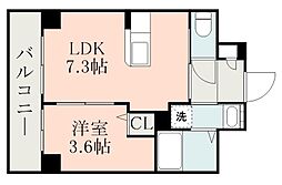 鹿児島市電1系統 荒田八幡駅 共月亭前バス停下車 徒歩15分の賃貸マンション 5階1LDKの間取り