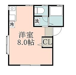 コーポアリーナ ワンルームの間取図画像